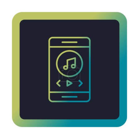 Illustration for Smartphone music player with music note icon vector illustration design - Royalty Free Image