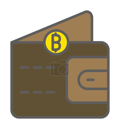 Ilustración de Simple icono de billetera digital, ilustración de vectores - Imagen libre de derechos