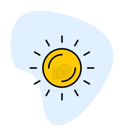 Téléchargez les illustrations : Illustration vectorielle icône plate soleil - en licence libre de droit