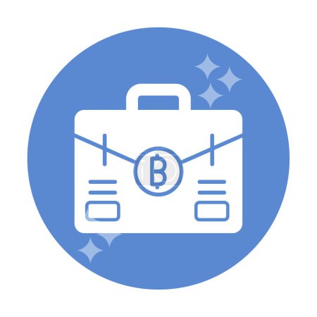 Illustration for Briefcase with bitcoin. web icon simple - Royalty Free Image