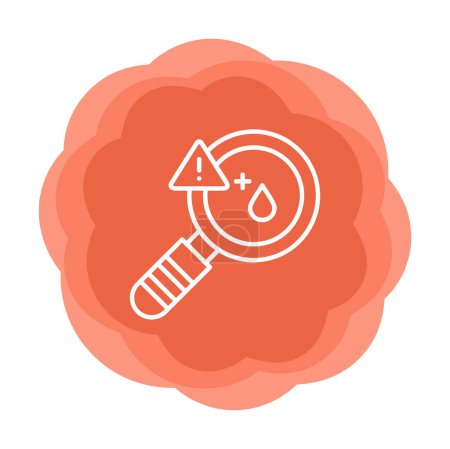 Illustration for Magnifier and  Blood test icon vector. - Royalty Free Image