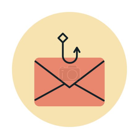 Téléchargez les illustrations : Simple vecteur d'icône de phishing plat - en licence libre de droit