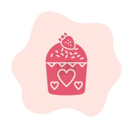 Illustration for Strawberry muffin icon, vector illustration - Royalty Free Image