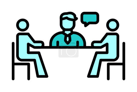 Illustration for Simple business Meeting icon, vector illustration - Royalty Free Image