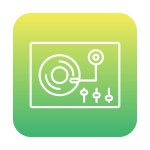 simple vinyl player Turntable icon, vector illustration