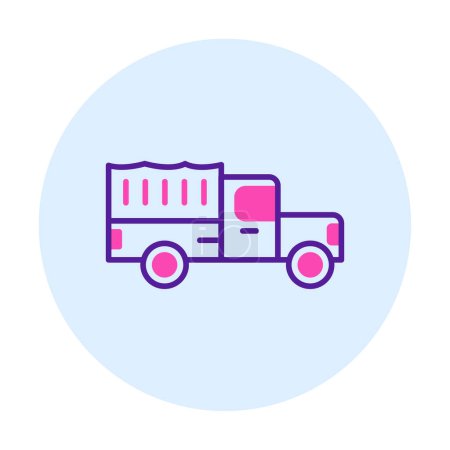 Téléchargez les illustrations : Illustration vectorielle icône camion Militray - en licence libre de droit