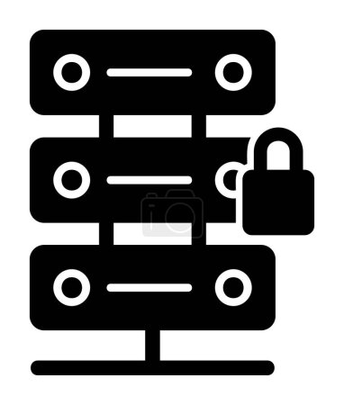 Illustration for Lock Server icon  illustration  design - Royalty Free Image