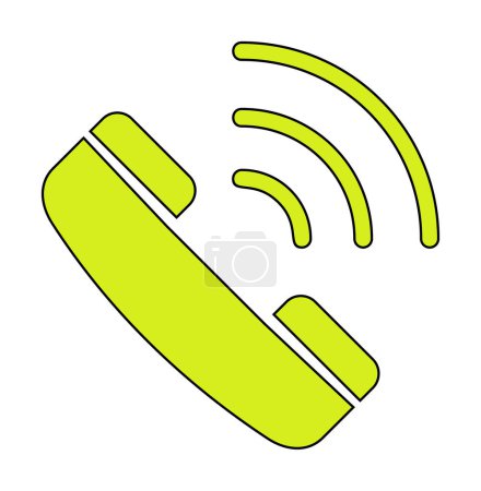 Illustration for Simple flat Phone call. icon  illustration - Royalty Free Image
