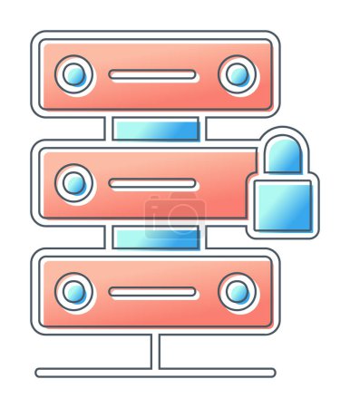 Illustration for Lock Server icon  illustration  design - Royalty Free Image