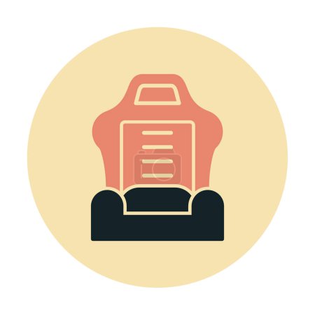 Téléchargez les illustrations : Icône de siège auto, illustration vectorielle - en licence libre de droit