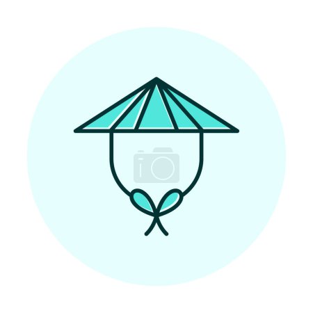 Illustration for Chinese Hat web icon, vector illustration - Royalty Free Image