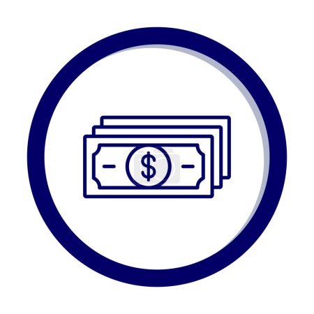 Ilustración de Dólar línea de dinero icono, vector de ilustración - Imagen libre de derechos