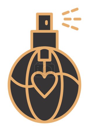 Illustration for Perfume bottle with heart shape line style icon - Royalty Free Image