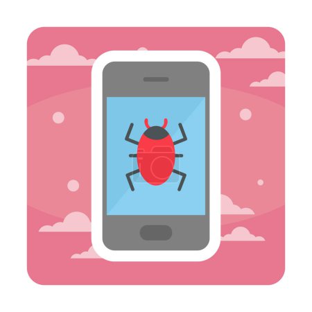 Illustration for Smartphone with  Mobile Virus vector illustration design - Royalty Free Image