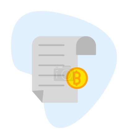 Illustration for Vector illustration of bill icon with bitcoin sign - Royalty Free Image