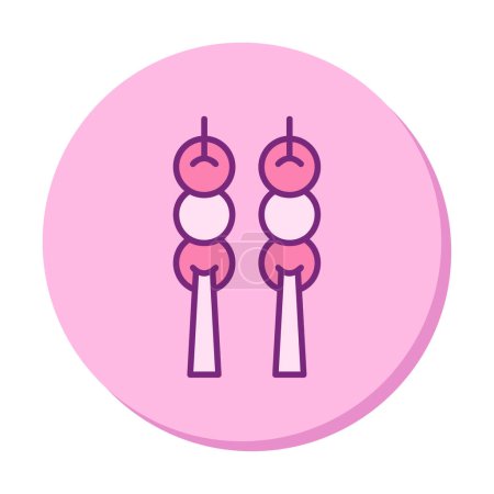 Illustration for Dango sweets icon, Japanese cuisine, vector illustration - Royalty Free Image