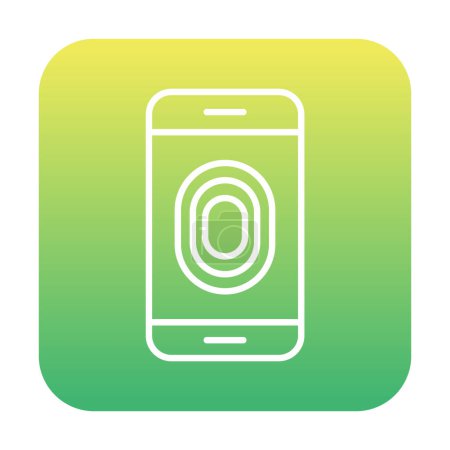 Téléchargez les illustrations : Smartphone avec illustration vectorielle d'icône d'empreinte digitale déverrouillée - en licence libre de droit
