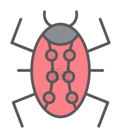 Illustration for Bug web icon vector illustration - Royalty Free Image