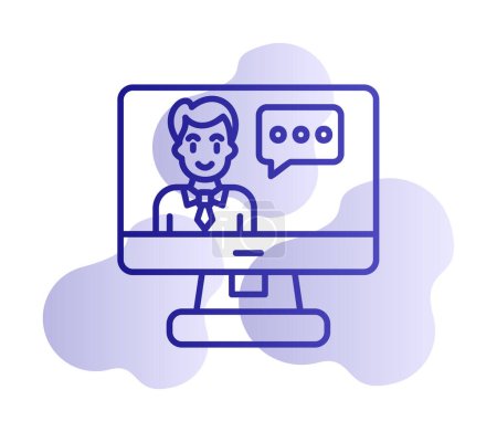Illustration for Simple Online Class icon, vector illustration - Royalty Free Image