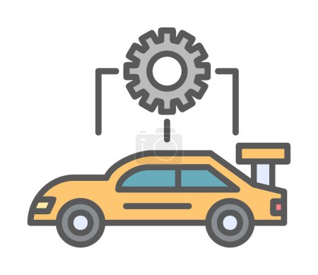 Téléchargez les illustrations : Icône de service de voiture vectoriel illustration design. Configuration de voiture - en licence libre de droit