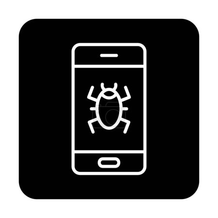 Ilustración de Smartphone con diseño de ilustración de vectores de virus móviles - Imagen libre de derechos