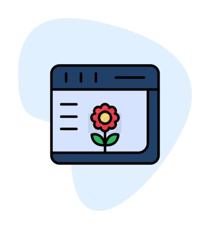 Illustration for Simple Web Browser icon, vector illustration - Royalty Free Image
