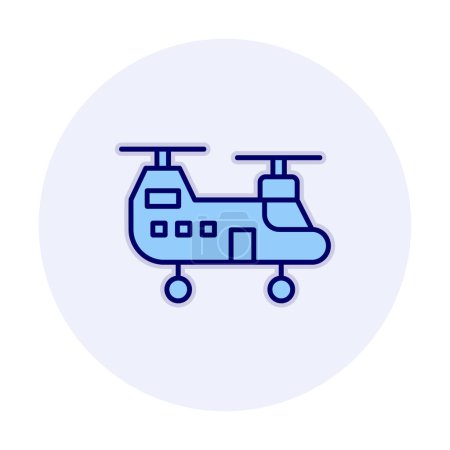 Photo for Military Heliciopter vector icon. style is flat - Royalty Free Image