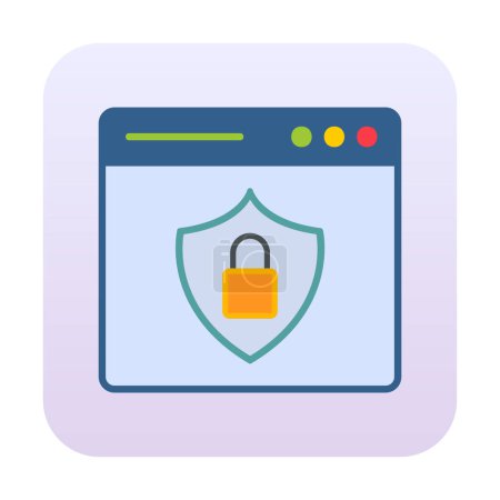 Illustration for Simple Web Security icon, vector illustration - Royalty Free Image