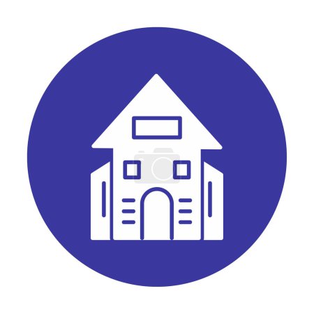 Illustration for University building vector glyph icon - Royalty Free Image