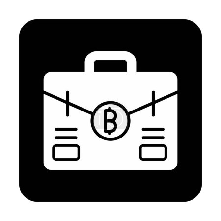 briefcase with bitcoin. web icon 