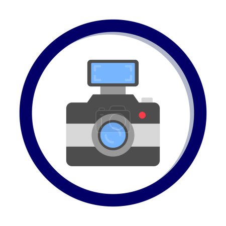 Illustration for Photo camera icon, vector illustration - Royalty Free Image