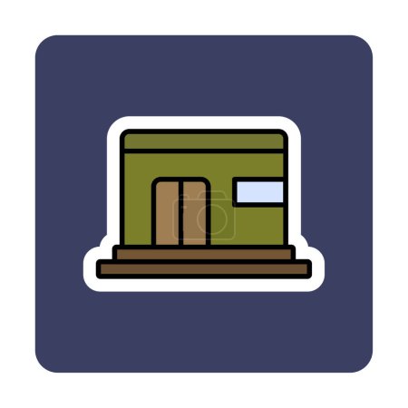 Illustration for Bunker flat icon vector illustration - Royalty Free Image