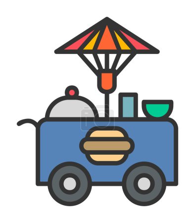 Téléchargez les illustrations : Icône web Food Stall, illustration vectorielle - en licence libre de droit
