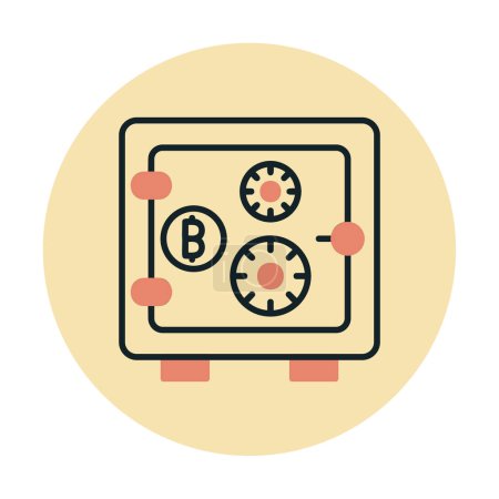 Illustration for Bitcoin cryptocurrency Locker  icon vector illustration - Royalty Free Image