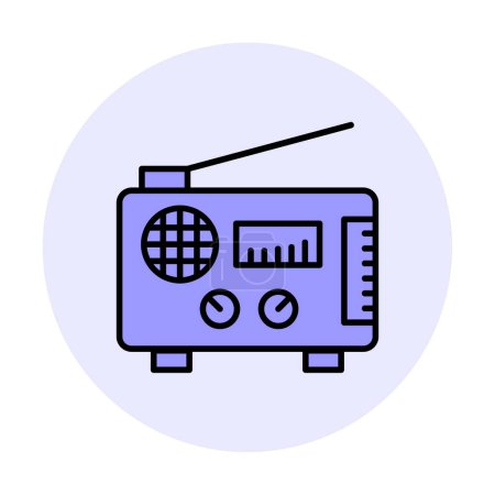 Téléchargez les illustrations : Icône radio. schéma illustration vectoriel - en licence libre de droit