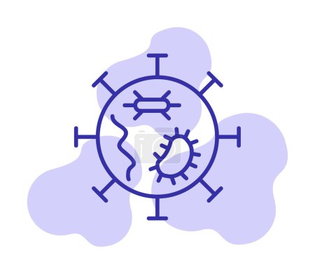 Ilustración de Covid-19 signo de partícula, diseño de ilustración de vectores, icono de virus - Imagen libre de derechos