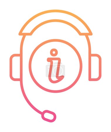 Illustration for Flat  Serves information and headset icon - Royalty Free Image