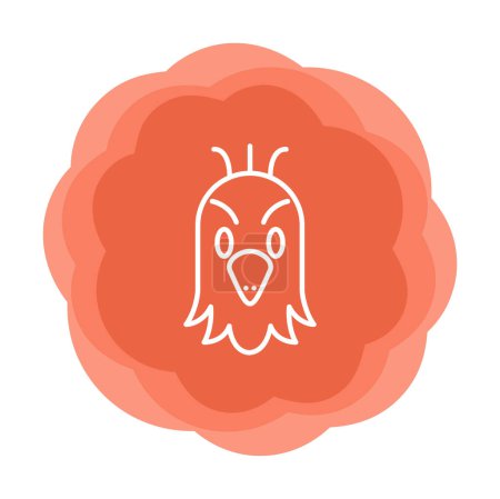 Téléchargez les illustrations : Illustration vectorielle de logo de tête de perroquet plat - en licence libre de droit