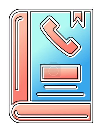 Ilustración de Libreta telefónica icono plano, ilustración vectorial - Imagen libre de derechos