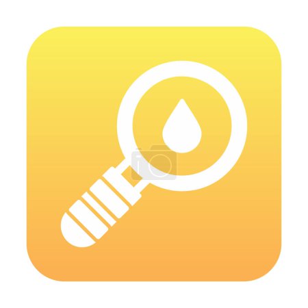 Illustration for Loupe icon. vector illustration of water drop in magnifying glass - Royalty Free Image
