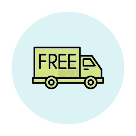 Illustration for Free delivery vector icon. flat style - Royalty Free Image