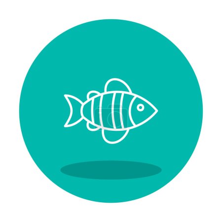Ilustración de Ilustración simple icono de pescado plano - Imagen libre de derechos