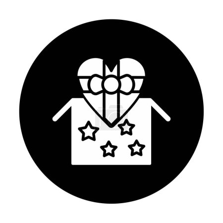 Téléchargez les illustrations : Boîte cadeau coeur simple, concept Saint Valentin, illustration vectorielle - en licence libre de droit