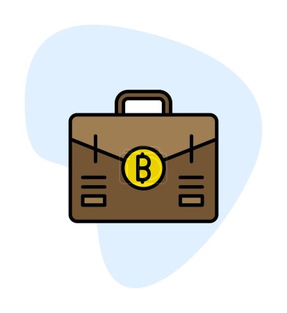 Illustration for Briefcase with bitcoin. web icon - Royalty Free Image