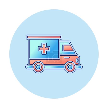 Ilustración de Icono de coche ambulancia, ilustración de vector de color - Imagen libre de derechos