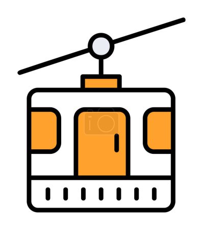Ilustración de Ilustración vectorial del icono moderno de la cabina del teleférico - Imagen libre de derechos