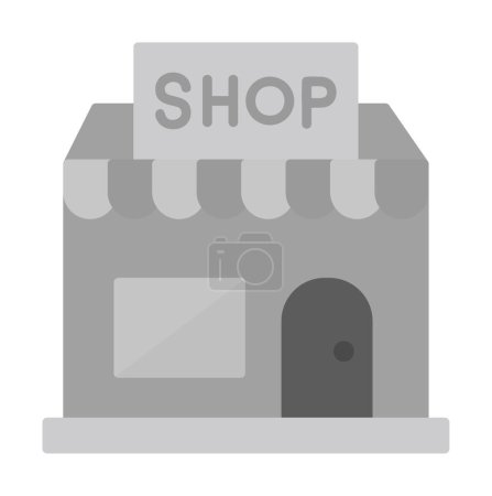Ilustración de Icono del edificio de la tienda, ilustración vectorial diseño simple - Imagen libre de derechos