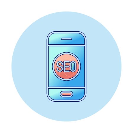 Photo for Smartphone with seo web icon vector illustration - Royalty Free Image