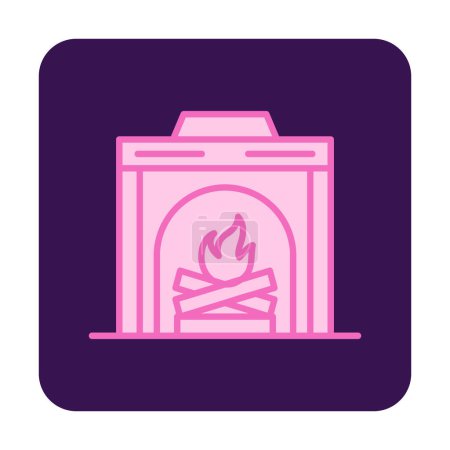 Illustration for Fireplace icon vector illustration - Royalty Free Image
