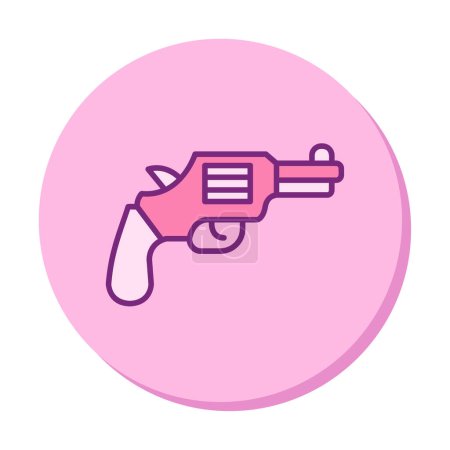 Téléchargez les illustrations : Revolver pistolet couleur vecteur icône qui peut facilement modifier ou modifier - en licence libre de droit